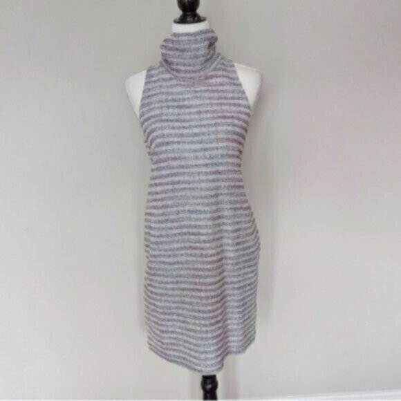 Anthropologie rainbow knit striped high neck sleeveless dress - Picture 3 of 7